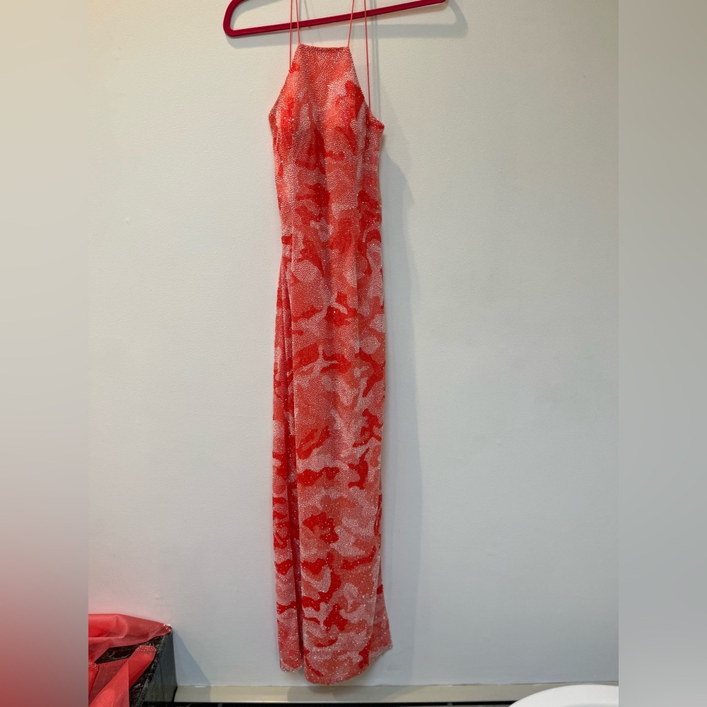 pink gemmed dress brand new that comes with matching scarf and bag